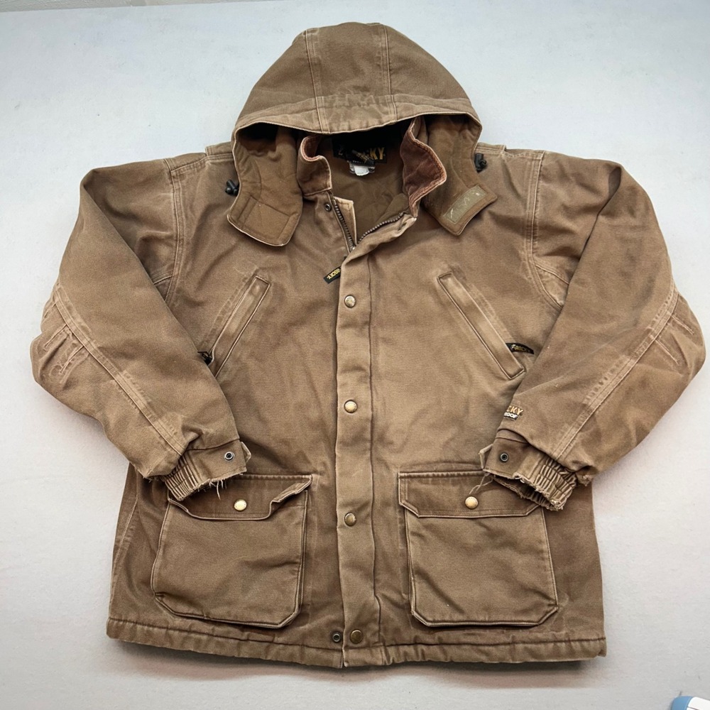 Rocky Waterproof Thinsulate Insulated Canvas Chore Jacket Brown Mens XL Regular